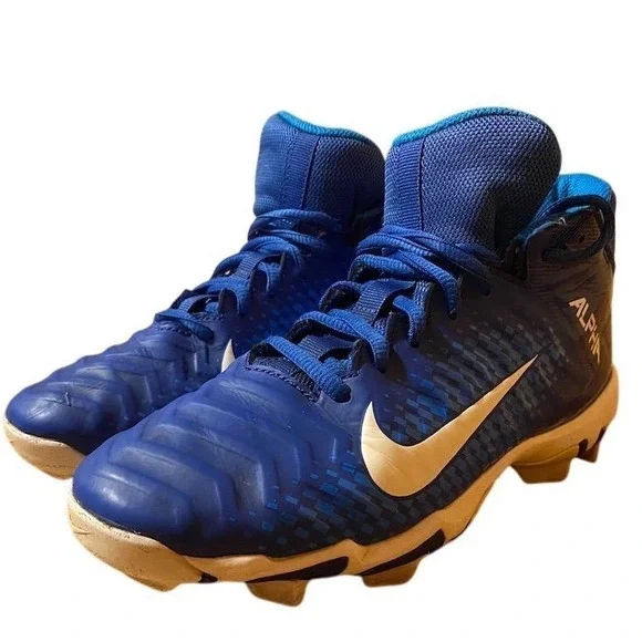 Nike Youth Alpha Menace 2 Shark Football Cleats Blue Unisex Kids 5.5Y Blue GC - Picture 1 of 11